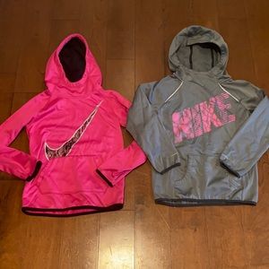 2 Girls Nike Hoodies. Size Medium. Great Condition